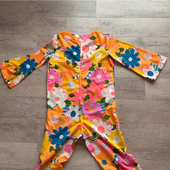 Vintage 70s Handmade Floral Flower Power Jumpsuit - Picture 4 of 10